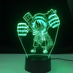 lampe 3d one piece mini monkey luffy vert