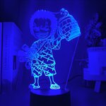 lampe 3d one piece mini roronoa zoro bleu