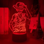 lampe 3d one piece luffy strawhat rouge