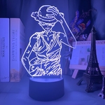 lampe 3d one piece luffy strawhat bleu