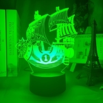 lampe 3d one piece thousand sunny vert