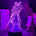 lampe 3d one piece roronoa zoro violet