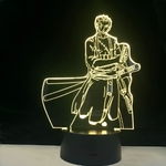 lampe 3d one piece roronoa zoro 2 jaune