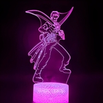 lampe 3d one piece zoro sabres purple