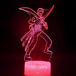 lampe 3d one piece zoro sabres red