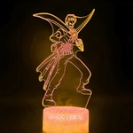 lampe 3d one piece zoro sabres orange