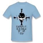 t shirt one piece barbe blanche logo bleu clair