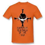 t shirt one piece barbe blanche logo orange