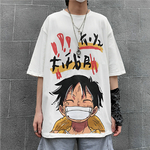 t shirt one piece harajuku luffy blanc 1