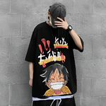 t shirt one piece harajuku luffy noir 1