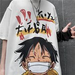 t shirt one piece harajuku luffy blanc 3