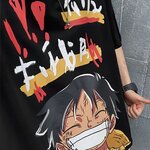 t shirt one piece harajuku luffy noir 2