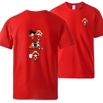 t shirt one piece luffy goku fusion rouge