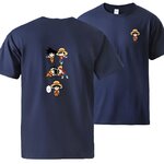 t shirt one piece luffy goku fusion bleu marine