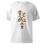 t shirt one piece luffy saitama fusion blanc