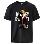 t shirt one piece monkey luffy noir
