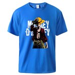 t shirt one piece monkey luffy bleu