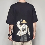 t shirt one piece nerverules monkey luffy noir 2