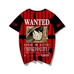 t shirt one piece wanted monkey luffy 3