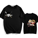 tshirt one piece luffy zoro sleep noir