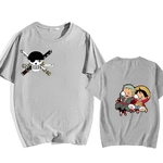 tshirt one piece luffy zoro sleep gris