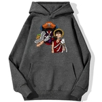 sweatshirt hoodie one piece baggy clown gris fonce