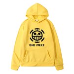 sweatshirt hoodie one piece traflagar law logo yellow