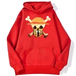 sweatshirt hoodie one piece logo paysage rouge