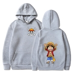 sweatshirt one piece monkey luffy grey