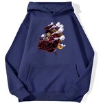 sweatshirt hoodie one piece luffy gear 4 bleu marine