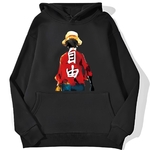 sweatshirt hoodie one piece luffy haki noir