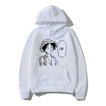 sweatshirt hoodie one piece luffy ok blanc