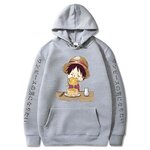 sweatshirt one piece luffy pancakes grey