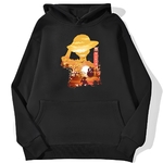 sweatshirt hoodie one piece luffy paysage noir