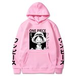 sweatshirt one piece luffy smile pink