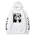 sweatshirt one piece luffy smile white