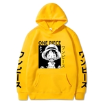 sweatshirt one piece luffy smile yellow