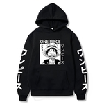 sweatshirt one piece luffy smile black