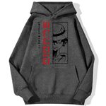 sweatshirt hoodie monkey luffy studio gris fonce
