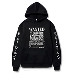sweatshirt one piece luffy wanted gear 5 black