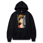 sweatshirt one piece monkey luffy noir