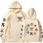 sweatshirt one piece skull strawhat beige