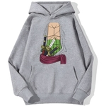 sweatshirt hoodie one piece zoro chest gris