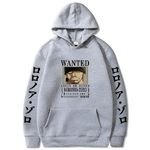 sweatshirt one piece roronoa zoro wanted grey