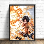 tableau toile one piece ace poings ardents 1
