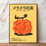 tableau toile one piece flame flame fruit 1
