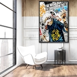 tableau toile one piece traflagar law newspapers 2
