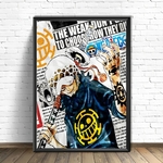 tableau toile one piece traflagar law newspapers 1