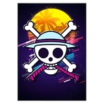 tableau toile one piece logo sunset 3