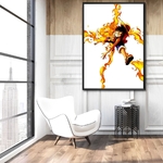 tableau toile one piece monkey luffy fire 2